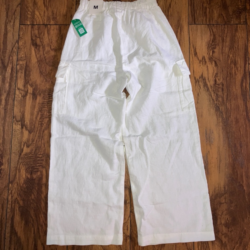 Girls Sz 8 White Linen Pants, NWT